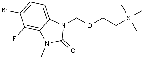 5-Bromo-4-fluoro-3-methyl-1-((2-(trimethylsilyl)ethoxy)methyl)-1,3-dihydro-2H-benzo[d]imidazol-2-one Struktur