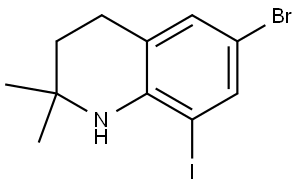 6-Bromo-8-iodo-2,2-dimethyl-1,2,3,4-tetrahydroquinoline Structure