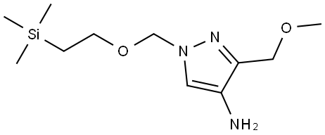 3-(Methoxymethyl)-1-((2-(trimethylsilyl)ethoxy)methyl)-1H-pyrazol-4-amine Struktur