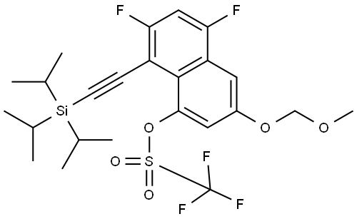 5,7-Difluoro-3-(methoxymethoxy)-8-((triisopropylsilyl)ethynyl)naphthalen-1-yl trifluoromethanesulfonate Struktur