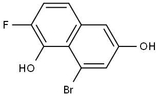 8-Bromo-2-fluoronaphthalene-1,6-diol Struktur