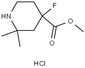 Methyl 4-fluoro-2,2-dimethylpiperidine-4-carboxylate hydrochloride Struktur