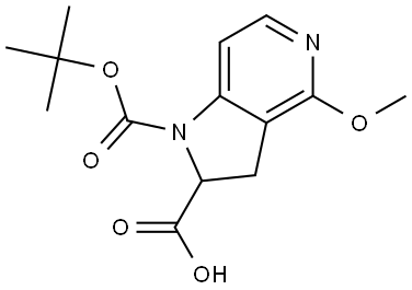 1-(tert-Butoxycarbonyl)-4-methoxy-2,3-dihydro-1H-pyrrolo[3,2-c]pyridine-2-carboxylic acid Struktur
