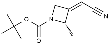 tert-Butyl (S,Z)-3-(cyanomethylene)-2-methylazetidine-1-carboxylate Struktur