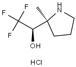 (R)-2,2,2-Trifluoro-1-((S)-2-methylpyrrolidin-2-yl)ethan-1-ol hydrochloride Struktur