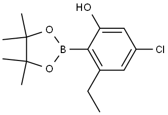 5-Chloro-3-ethyl-2-(4,4,5,5-tetramethyl-1,3,2-dioxaborolan-2-yl)phenol Struktur
