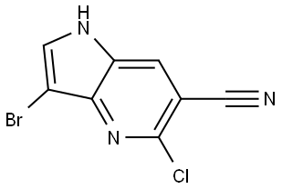 3-Bromo-5-chloro-1H-pyrrolo[3,2-b]pyridine-6-carbonitrile Struktur