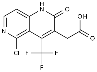 2-(5-Chloro-2-oxo-4-(trifluoromethyl)-1,2-dihydro-1,6-naphthyridin-3-yl)acetic acid Struktur