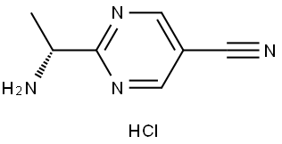 (R)-2-(1-Aminoethyl)pyrimidine-5-carbonitrile hydrochloride Struktur