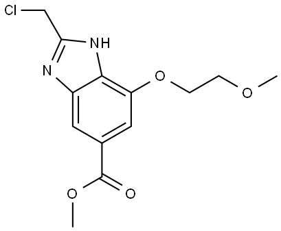 Methyl 2-(chloromethyl)-7-(2-methoxyethoxy)-1H-benzo[d]imidazole-5-carboxylate Struktur