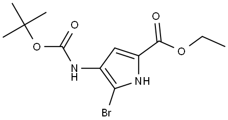 Ethyl 5-bromo-4-((tert-butoxycarbonyl)amino)-1H-pyrrole-2-carboxylate Struktur