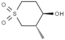 (3S,4R)-4-Hydroxy-3-methyltetrahydro-2H-thiopyran 1,1-dioxide Struktur