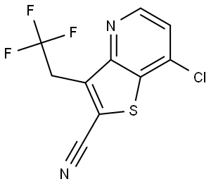 7-Chloro-3-(2,2,2-trifluoroethyl)thieno[3,2-b]pyridine-2-carbonitrile Struktur