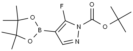 Tert-butyl 5-fluoro-4-(4,4,5,5-tetramethyl-1,3,2-dioxaborolan-2-yl)-1H-pyrazole-1-carboxylate Struktur