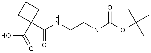 Cyclobutanecarboxylic acid, 1-[[[2-[[(1,1-dimethylethoxy)carbonyl]amino]ethyl]amino]carbonyl]- Struktur