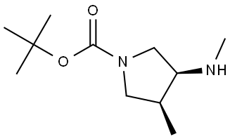 tert-Butyl (3S,4S)-3-methyl-4-(methylamino)pyrrolidine-1-carboxylate Struktur