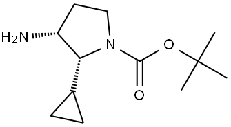 tert-Butyl (2R,3R)-3-amino-2-cyclopropylpyrrolidine-1-carboxylate Struktur