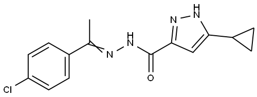 N'-(1-(4-CHLOROPHENYL)ETHYLIDENE)-3-CYCLOPROPYL-1H-PYRAZOLE-5-CARBOHYDRAZIDE Struktur