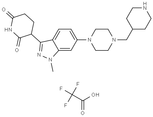3-(1-Methyl-6-(4-(piperidin-4-ylmethyl)piperazin-1-yl)-1H-indazol-3-yl)piperidine-2,6-dione 2,2,2-trifluoroacetate Struktur