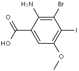 2-Amino-3-bromo-4-iodo-5-methoxybenzoic acid Struktur