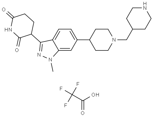 3-(1-Methyl-6-(1-(piperidin-4-ylmethyl)piperidin-4-yl)-1H-indazol-3-yl)piperidine-2,6-dione 2,2,2-trifluoroacetate Struktur