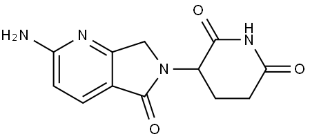 3-(2-Amino-5-oxo-5,7-dihydro-6H-pyrrolo[3,4-b]pyridin-6-yl)piperidine-2,6-dione Struktur