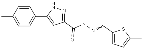 3-(4-METHYLPHENYL)-N'-((5-ME-2-THIENYL)METHYLENE)-1H-PYRAZOLE-5-CARBOHYDRAZIDE Structure
