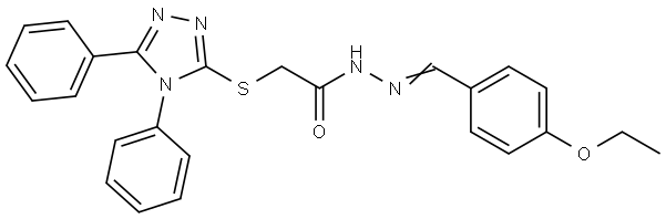 2-((4,5-DI-PH-4H-1,2,4-TRIAZOL-3-YL)THIO)-N'-(4-ETHOXYBENZYLIDENE)ACETOHYDRAZIDE Struktur