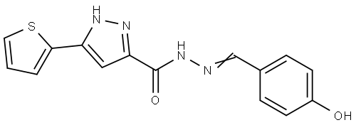 5-THIOPHEN-2-YL-2H-PYRAZOLE-3-CARBOXYLIC ACID (4-HYDROXY-BENZYLIDENE)-HYDRAZIDE Struktur