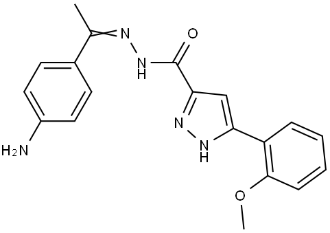 N'-(1-(4-AMINOPHENYL)ETHYLIDENE)-3-(2-METHOXY-PH)-1H-PYRAZOLE-5-CARBOHYDRAZIDE Struktur