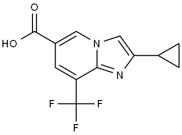 2-Cyclopropyl-8-(trifluoromethyl)imidazo[1,2-a]pyridine-6-carboxylic acid Struktur