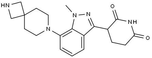 3-(1-Methyl-7-(2,7-diazaspiro[3.5]nonan-7-yl)-1H-indazol-3-yl)piperidine-2,6-dione Struktur