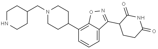 3-(7-(1-(Piperidin-4-ylmethyl)piperidin-4-yl)benzo[d]isoxazol-3-yl)piperidine-2,6-dione Struktur