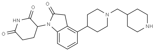 3-(2-Oxo-4-(1-(piperidin-4-ylmethyl)piperidin-4-yl)indolin-1-yl)piperidine-2,6-dione Struktur
