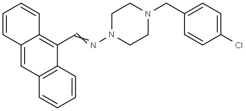 N-(9-ANTHRYLMETHYLENE)-4-(4-CHLOROBENZYL)-1-PIPERAZINAMINE Struktur