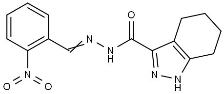 N'-(2-NITROBENZYLIDENE)-4,5,6,7-TETRAHYDRO-1H-INDAZOLE-3-CARBOHYDRAZIDE Struktur