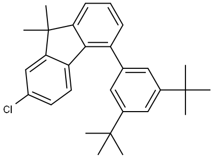 9H-Fluorene, 5-[3,5-bis(1,1-dimethylethyl)phenyl]-2-chloro-9,9-dimethyl- Struktur