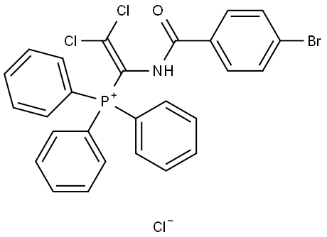 (1-(4-BROMO-BENZOYLAMINO)-2,2-DICHLORO-VINYL)-TRIPHENYL-PHOSPHONIUM, CHLORIDE Struktur