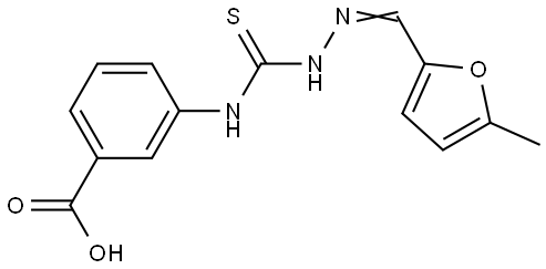 3-(((2-((5-METHYL-2-FURYL)METHYLENE)HYDRAZINO)CARBOTHIOYL)AMINO)BENZOIC ACID Struktur