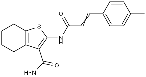 2-((3-(4-METHYLPHENYL)ACRYLOYL)AMINO)-4,5,6,7-4H-1-BENZOTHIOPHENE-3-CARBOXAMIDE Struktur