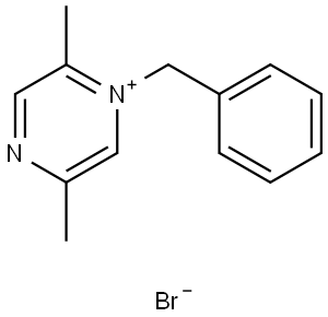 1-benzyl-2,5-dimethyl-pyrazin-1-ium bromide Struktur