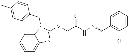 N'-[(E)-(2-CHLOROPHENYL)METHYLIDENE]-2-{[1-(4-METHYLBENZYL)-1H-BENZIMIDAZOL-2-YL]SULFANYL}ACETOHYDRAZIDE Struktur