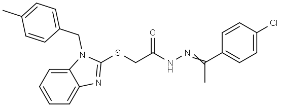 N'-[(E)-1-(4-CHLOROPHENYL)ETHYLIDENE]-2-{[1-(4-METHYLBENZYL)-1H-BENZIMIDAZOL-2-YL]SULFANYL}ACETOHYDRAZIDE Struktur