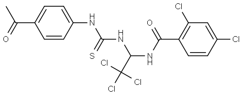 N(1-(((4-ACETYLANILINO)CARBOTHIOYL)AMINO)-2,2,2-TRI-CL-ET)-2,4-DICHLOROBENZAMIDE Struktur
