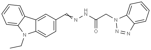 2(1H-1,2,3-BENZOTRIAZOL-1-YL)N'-((9-ET-9H-CARBAZOL-3-YL)METHYLENE)ACETOHYDRAZIDE Struktur