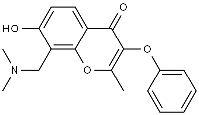 8-DIMETHYLAMINOMETHYL-7-HYDROXY-2-METHYL-3-PHENOXY-CHROMEN-4-ONE Struktur