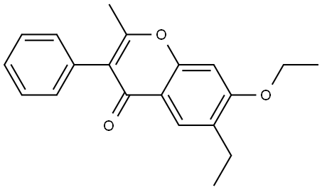 7-ETHOXY-6-ETHYL-2-METHYL-3-PHENYL-4H-CHROMEN-4-ONE Struktur