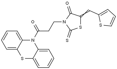 (5E)-3-[3-OXO-3-(10H-PHENOTHIAZIN-10-YL)PROPYL]-5-(2-THIENYLMETHYLENE)-2-THIOXO-1,3-THIAZOLIDIN-4-ONE Struktur