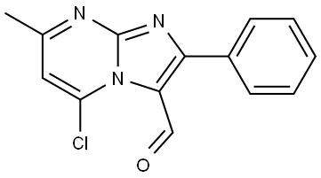 5-chloro-7-methyl-2-phenylimidazo[1,2-a]pyrimidine-3-carbaldehyde Struktur