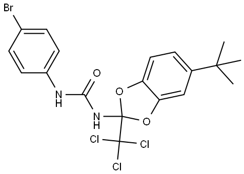 N-(4-BROMOPHENYL)-N'-(5-TERT-BUTYL-2-(TRICHLOROMETHYL)-1,3-BENZODIOXOL-2-YL)UREA Struktur